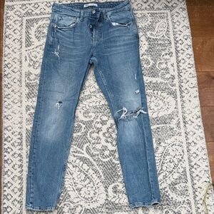 Zara Blue Distressed Skinny Jeans